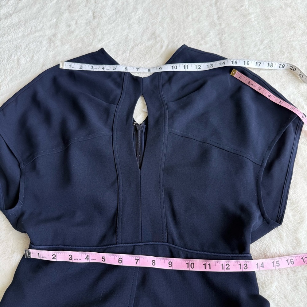 Victoria Beckham Crepe Dolman Sleeve Cut Out Navy Blue Midi Dress S (4) - Picture 7 of 13